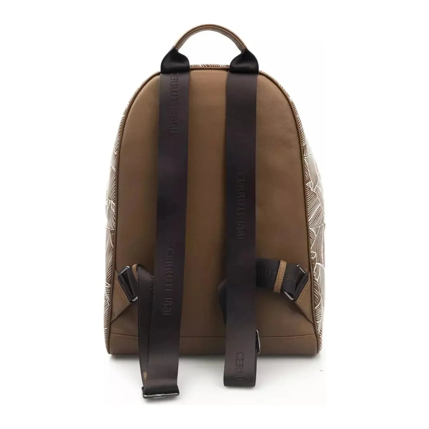 Cerruti 1881 Elegant Leather Backpack with front Pocket brown-leather-backpack-3