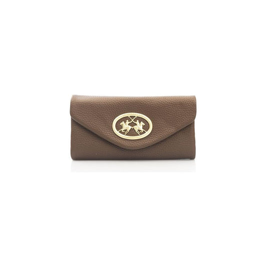 La Martina Elegant Brown Leather Wallet with Flap Closure brown-wallet-1 product-22965-99603359-6236f655-ecd.jpg