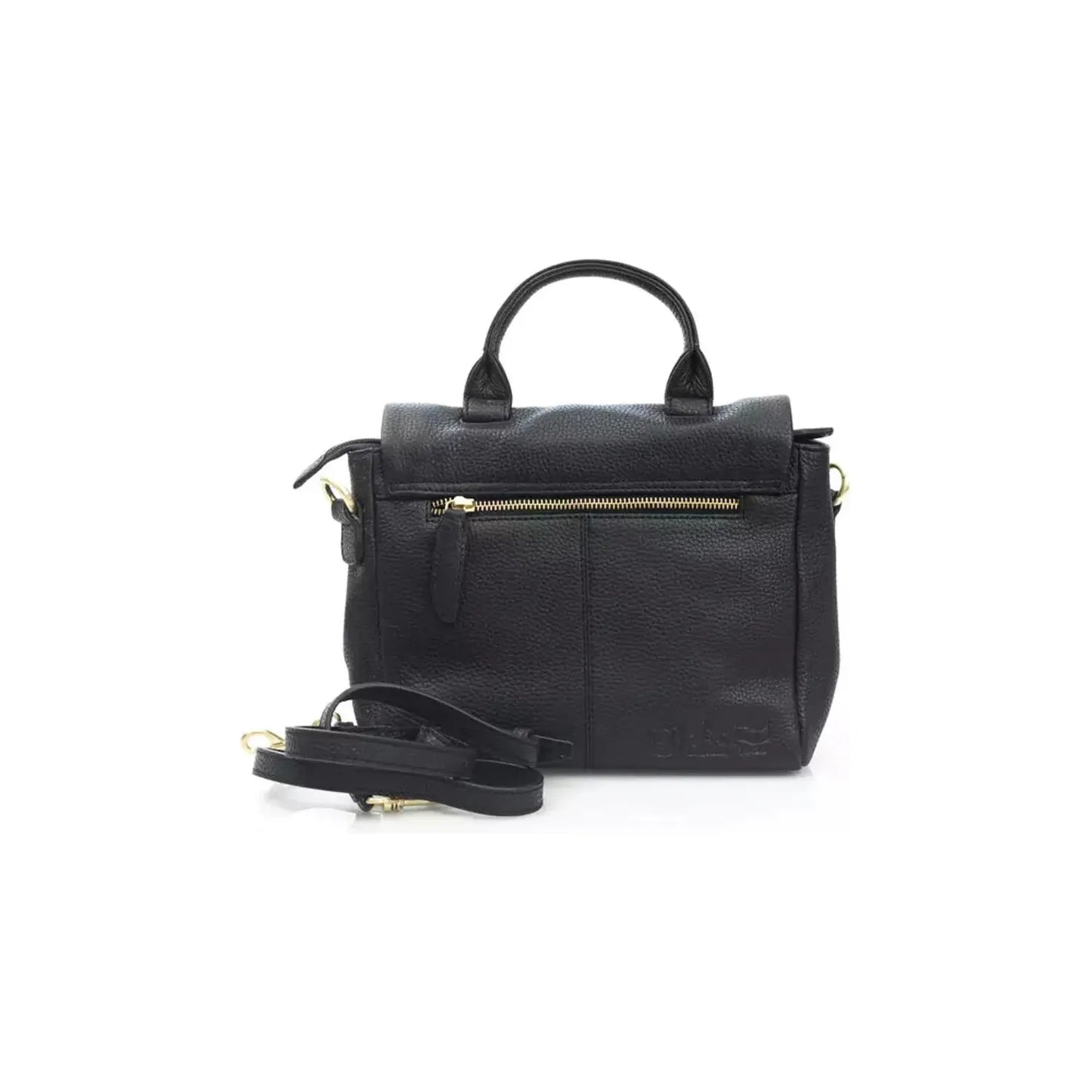 La Martina Elegant Black Leather Crossbody Bag black-crossbody-bag-1