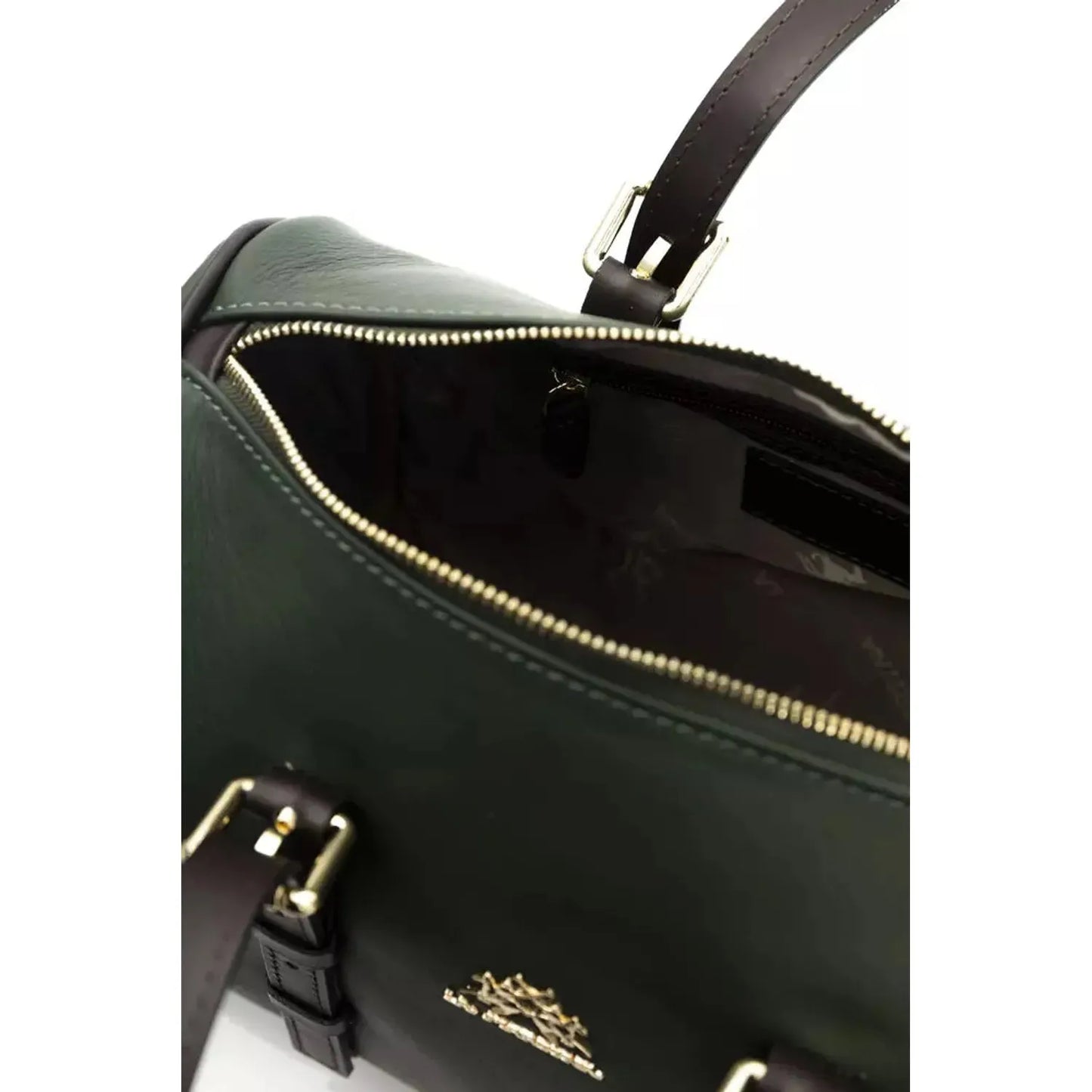 La Martina Elegant Green Leather Crossbody Bag green-messenger-bag