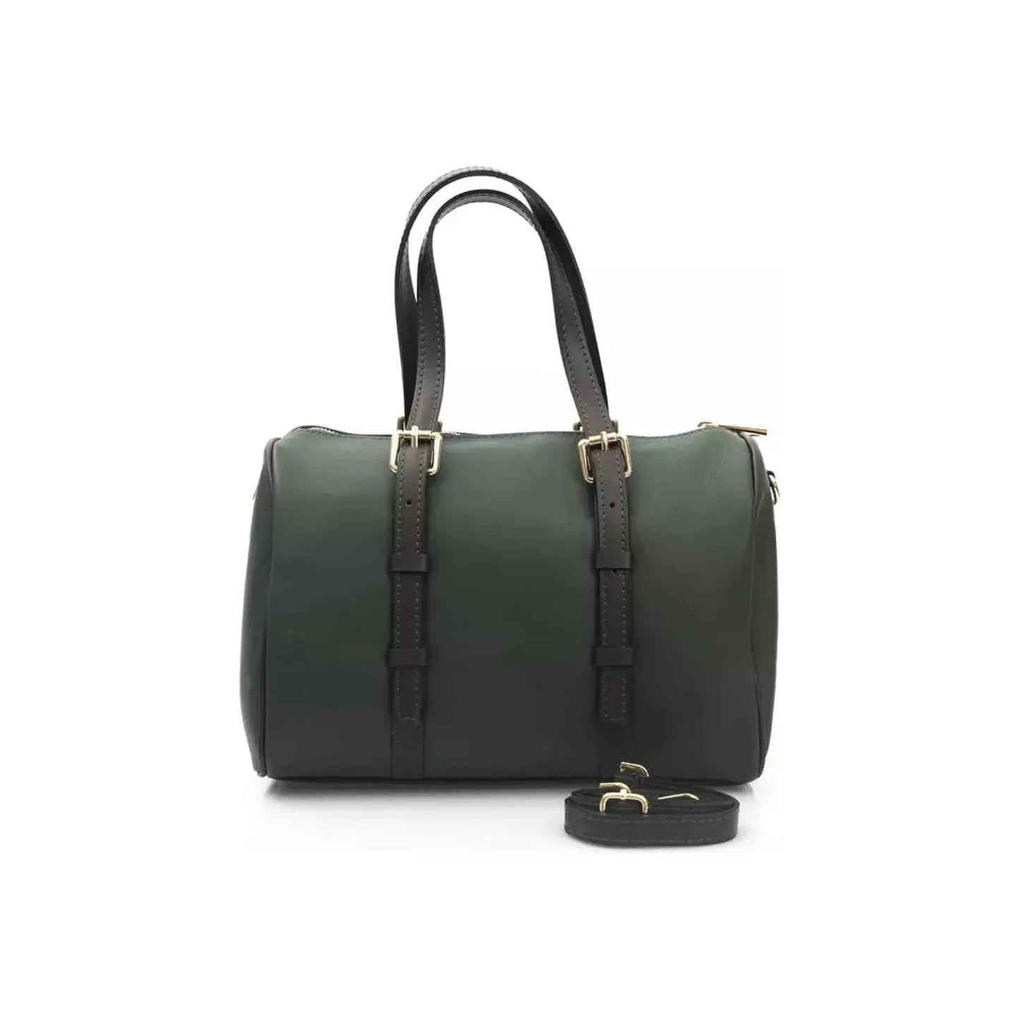 La Martina Elegant Green Leather Crossbody Bag green-messenger-bag