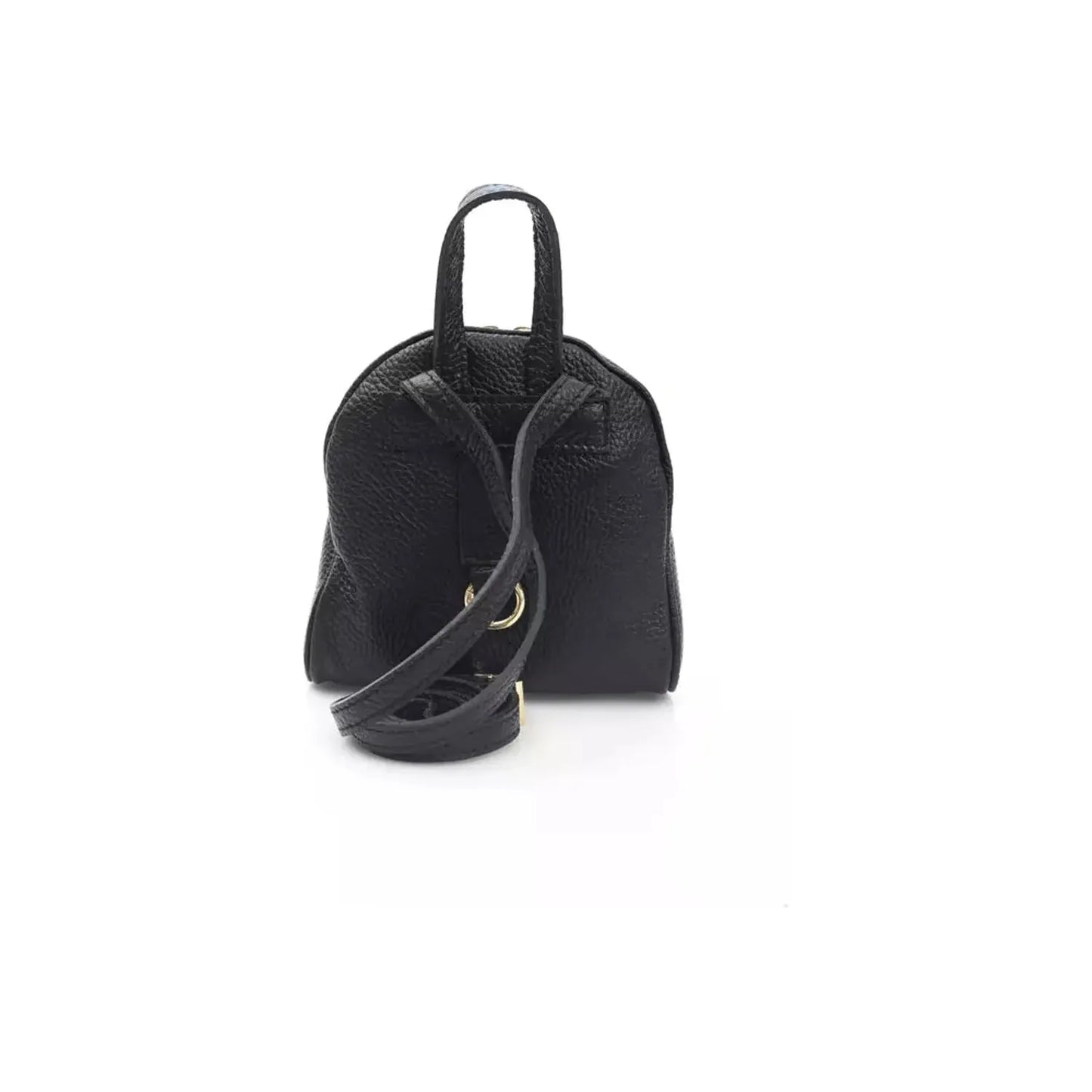 La Martina Elegant Leather Messenger Bag with Logo Detailing black-messenger-bag