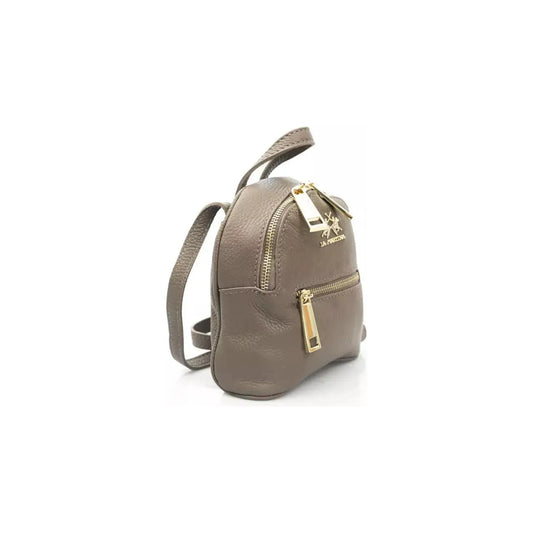 La Martina Elegant Brown Leather Messenger Bag brown-messenger-bag