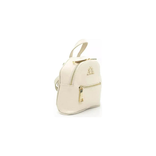 La Martina Timeless Leather Messenger Bag beige-messenger-bag