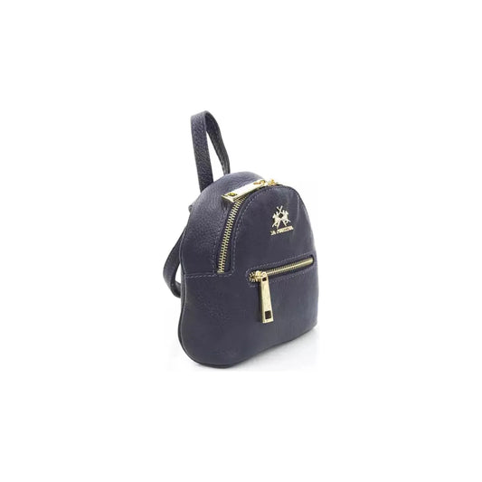 La Martina Elegant Purple Leather Messenger Bag violet-messenger-bag