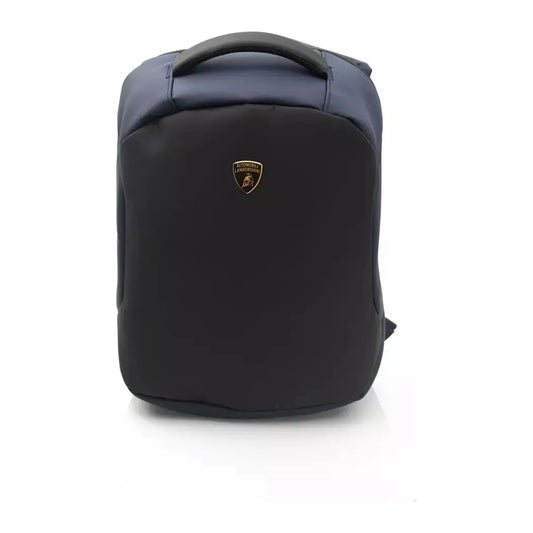 Automobili Lamborghini Sleek Blue Backpack with Signature Logo Detail blue-nylon-backpack-1