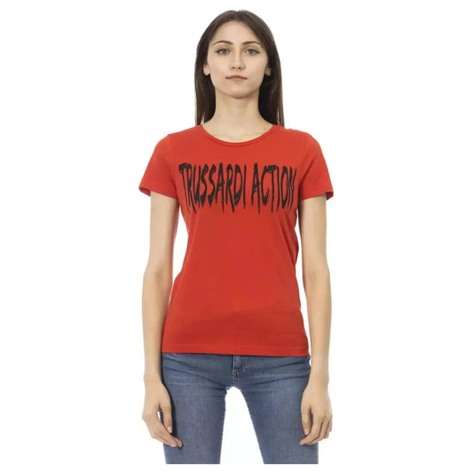 Trussardi Action Crimson Casual Elegance Tee red-cotton-tops-t-shirt-6