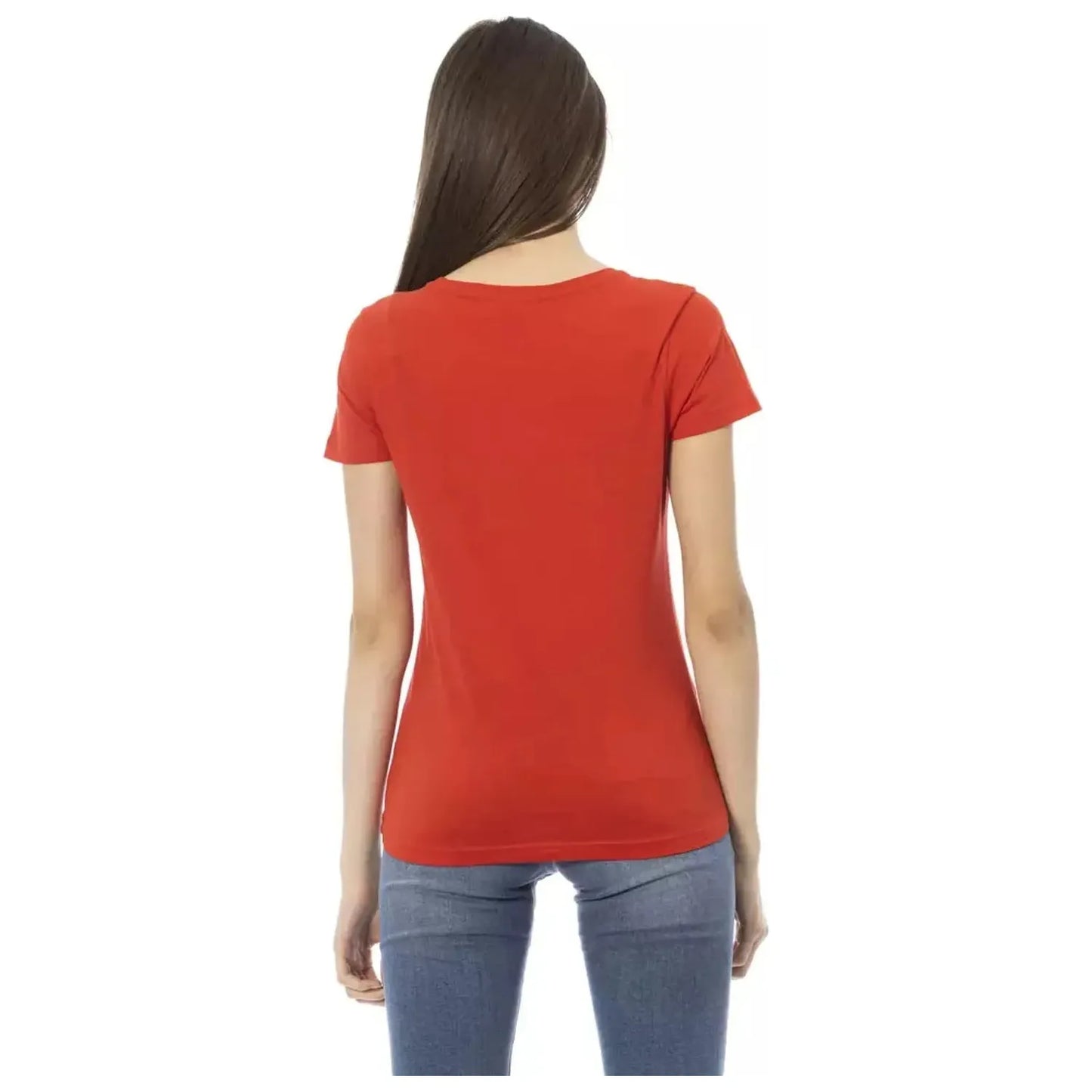 Trussardi Action Crimson Casual Elegance Tee red-cotton-tops-t-shirt-6