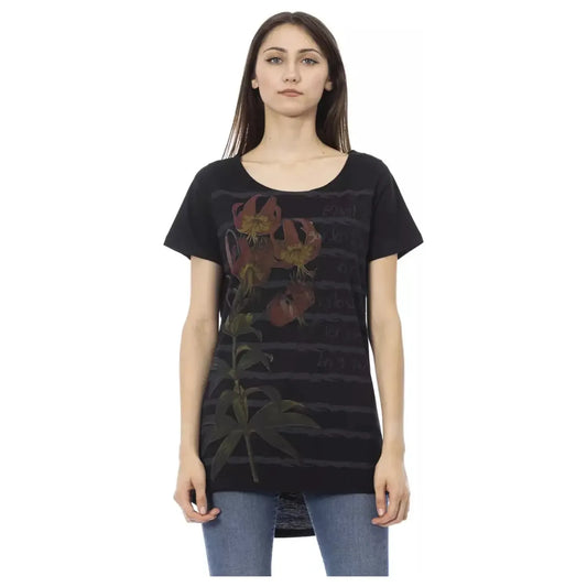Trussardi Action Elegant Short Sleeve Designer Tee black-cotton-tops-t-shirt-57