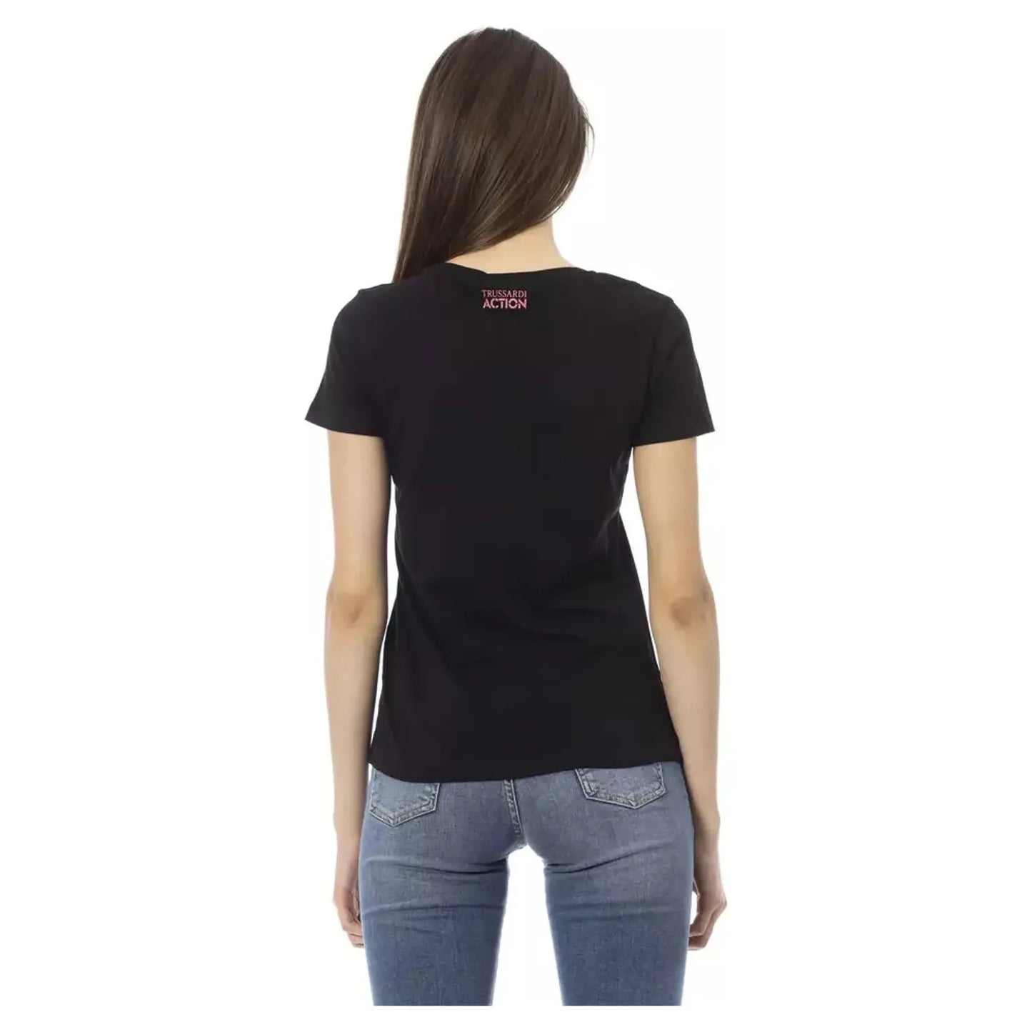 Trussardi Action Chic Black Round Neck Tee with Front Print black-cotton-tops-t-shirt-17 product-23026-30530581-19-52ba57bc-49a.webp