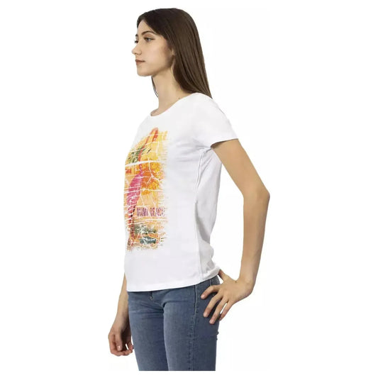 Trussardi Action Chic White Tee with Graphic Flair white-cotton-tops-t-shirt-104