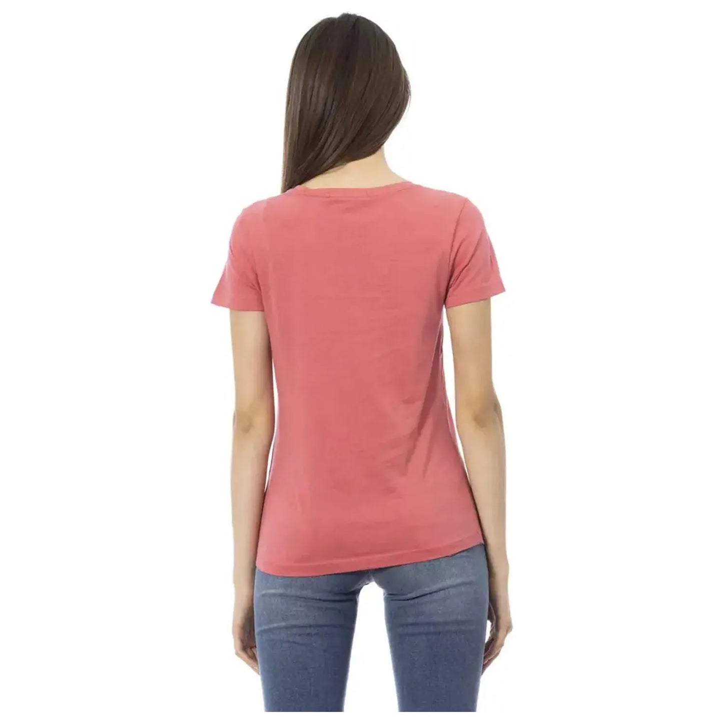 Trussardi Action Elegant Pink Cotton Blend Tee pink-cotton-tops-t-shirt-36