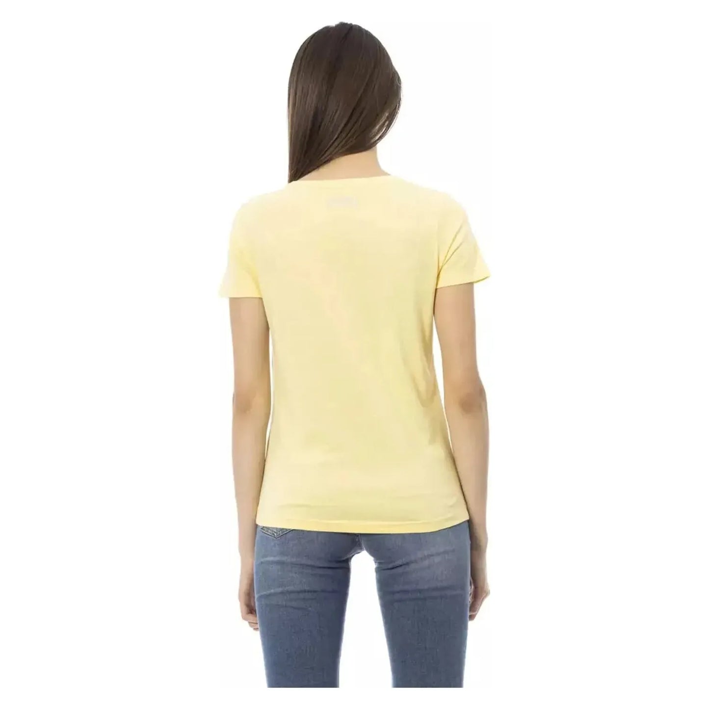Trussardi Action Sunshine Yellow Casual Chic Tee yellow-cotton-tops-t-shirt-7