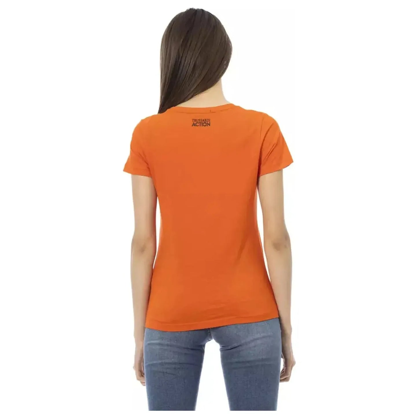 Trussardi Action Chic Orange Round Neck Tee with Front Print orange-cotton-tops-t-shirt-2 product-23069-151508268-19-f7a30b2c-54b.webp