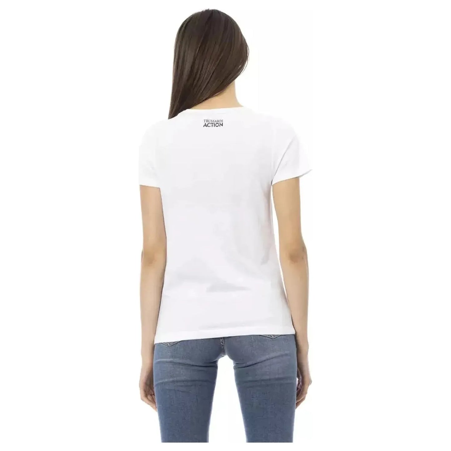 Trussardi Action Elegant Short Sleeve Round Neck Tee white-cotton-tops-t-shirt-89