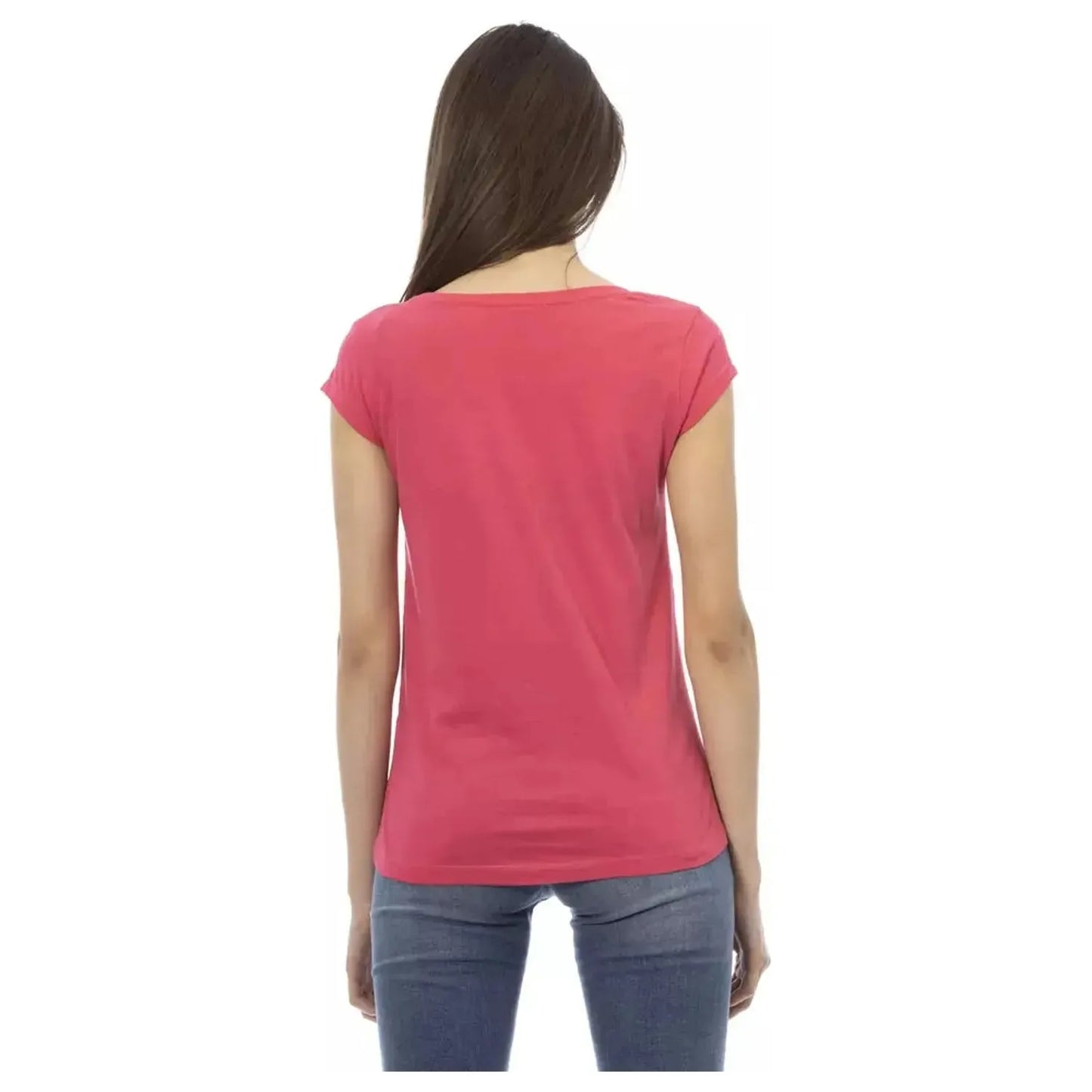 Trussardi Action Pink Short Sleeve Fashion Tee pink-cotton-tops-t-shirt-32