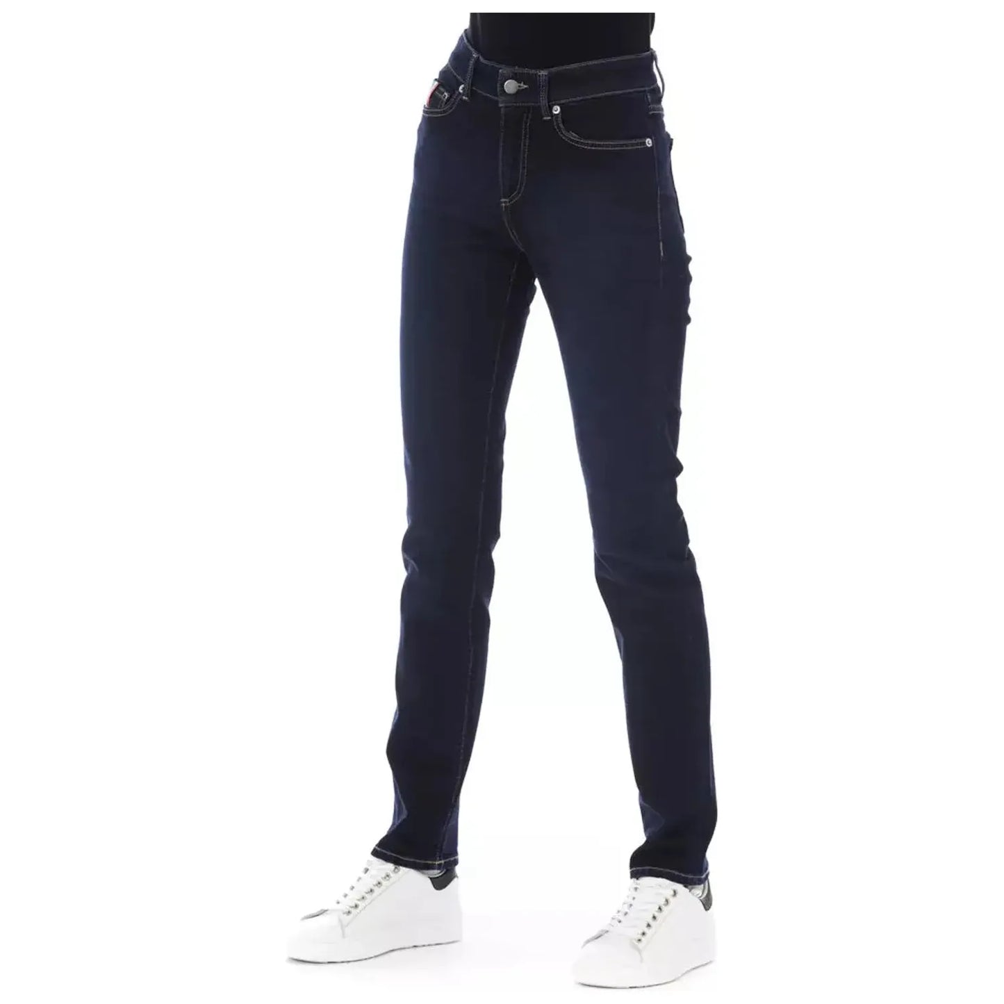 Baldinini Trend Chic Tricolor Pocket Designer Jeans blue-cotton-jeans-pant-159