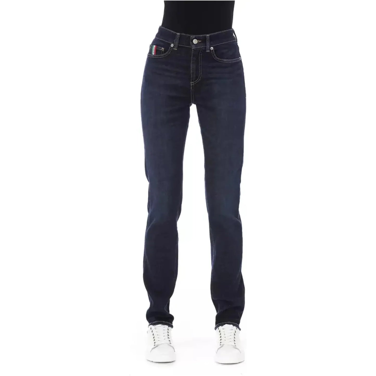 Baldinini Trend Chic Tricolor Pocket Designer Jeans blue-cotton-jeans-pant-148