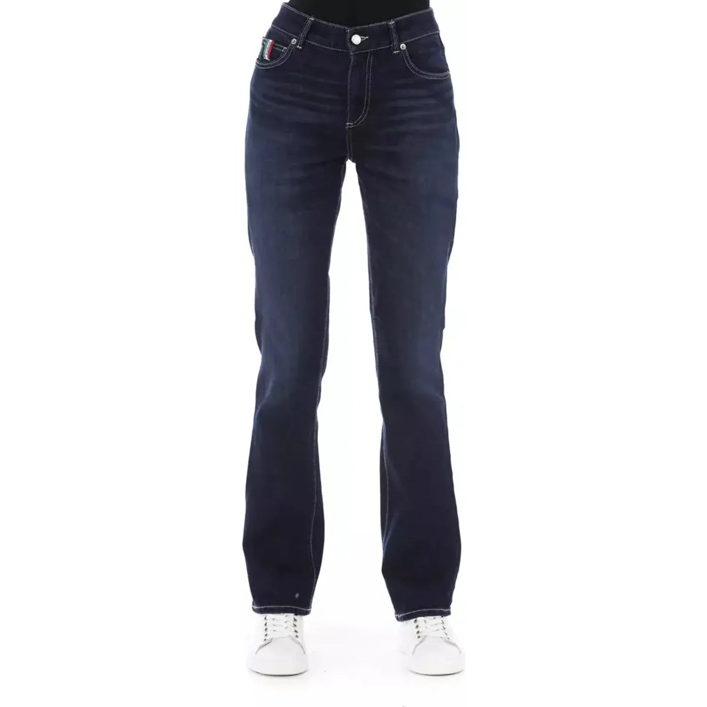 Baldinini Trend Chic Tricolor Pocket Jeans blue-cotton-jeans-pant-177