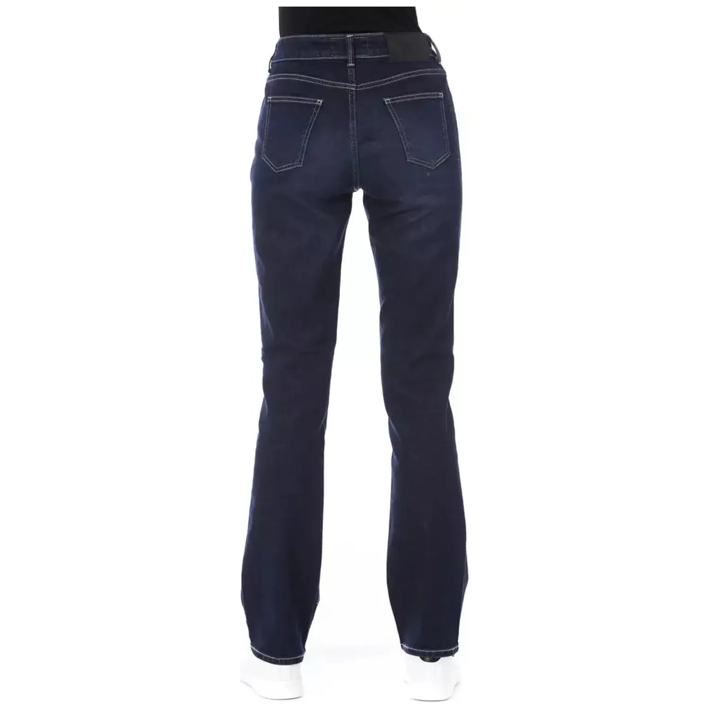 Baldinini Trend Chic Tricolor Pocket Jeans blue-cotton-jeans-pant-177