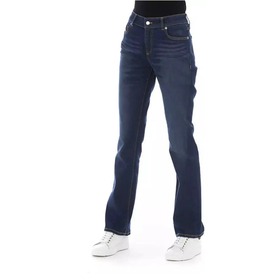 Baldinini Trend Chic Tricolor Pocket Jeans blue-cotton-jeans-pant-67