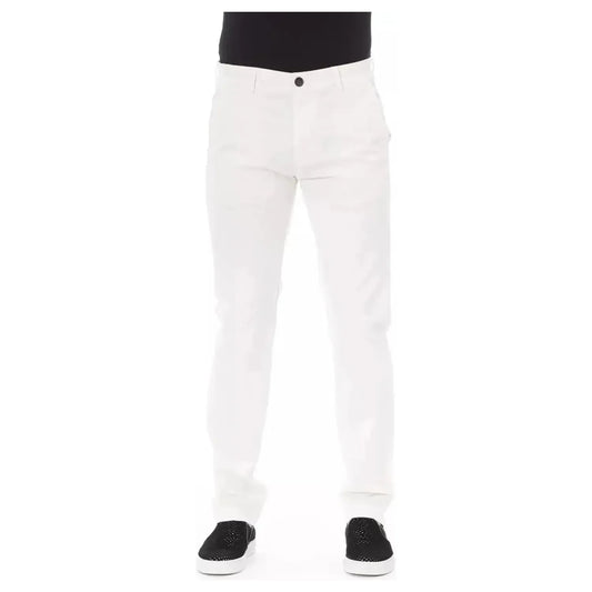 Baldinini Trend Elegant White Chino Trousers for Men white-cotton-jeans-pant-15