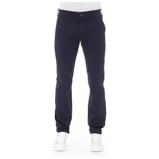 Baldinini Trend Elegant Blue Chino Trousers blue-cotton-jeans-pant-65