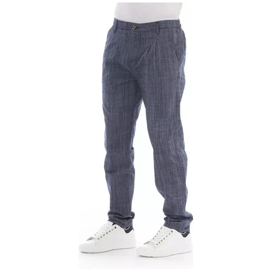 Baldinini Trend Sleek Blue Chino Trousers For Men blue-cotton-jeans-pant-63