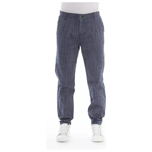 Baldinini Trend Sleek Blue Chino Trousers For Men blue-cotton-jeans-pant-63