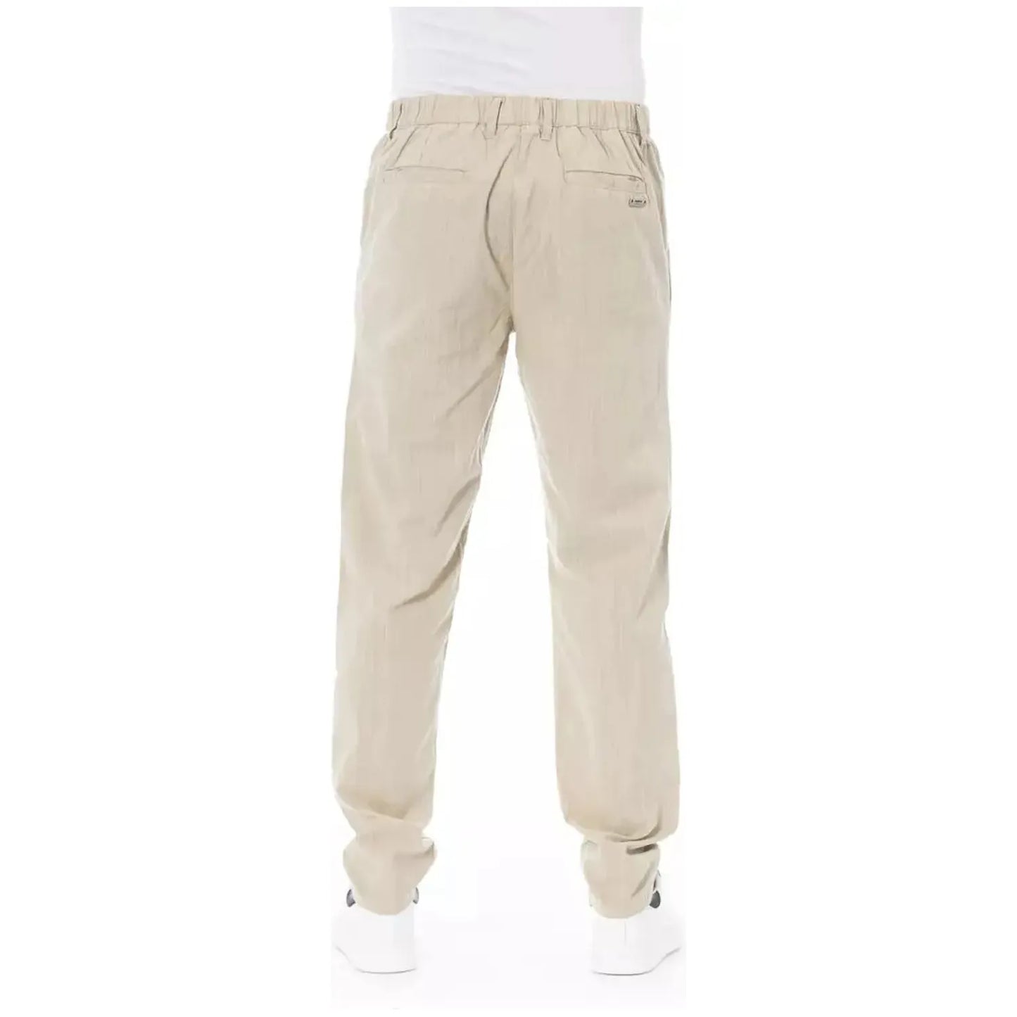 Baldinini Trend Elegant Beige Cotton Chino Trousers beige-cotton-jeans-pant-42