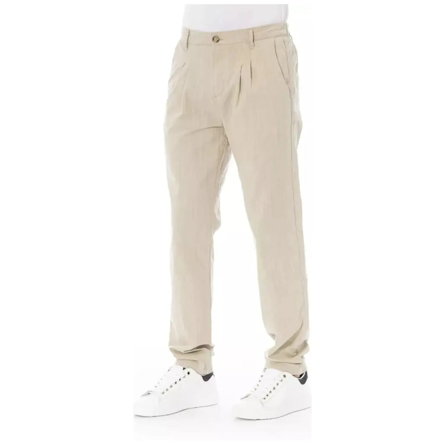 Baldinini Trend Elegant Beige Cotton Chino Trousers beige-cotton-jeans-pant-42