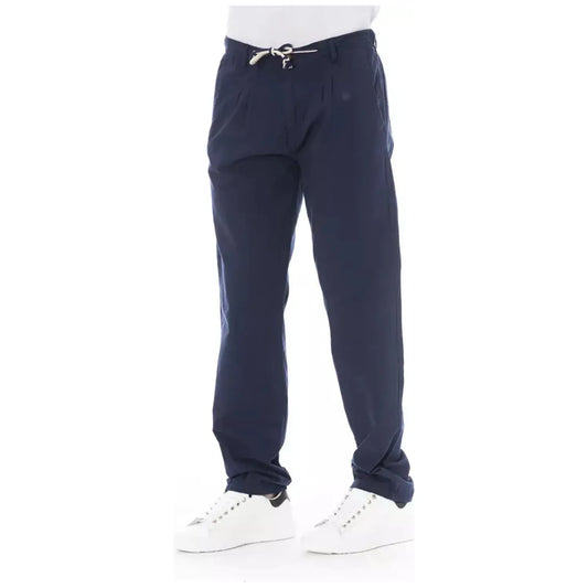 Baldinini Trend Elegant Blue Cotton Chino Trousers blue-cotton-jeans-pant-196