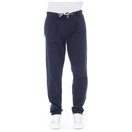 Baldinini Trend Elegant Blue Cotton Chino Trousers blue-cotton-jeans-pant-196