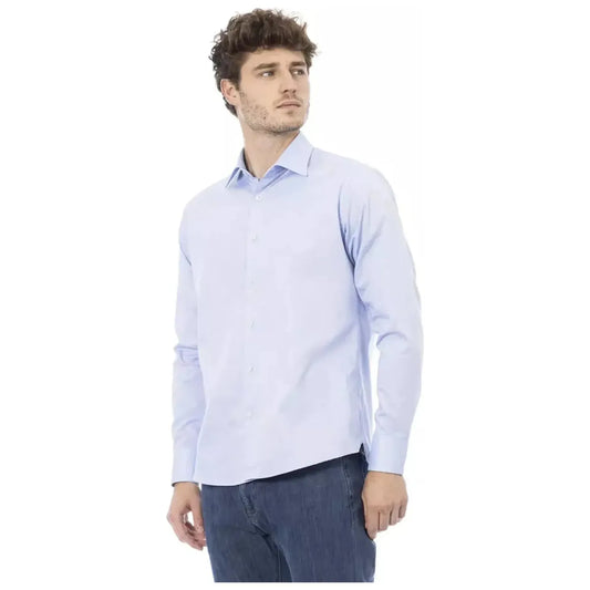 Baldinini Trend Elegant Light Blue Italian Dress Shirt light-blue-cotton-shirt-57
