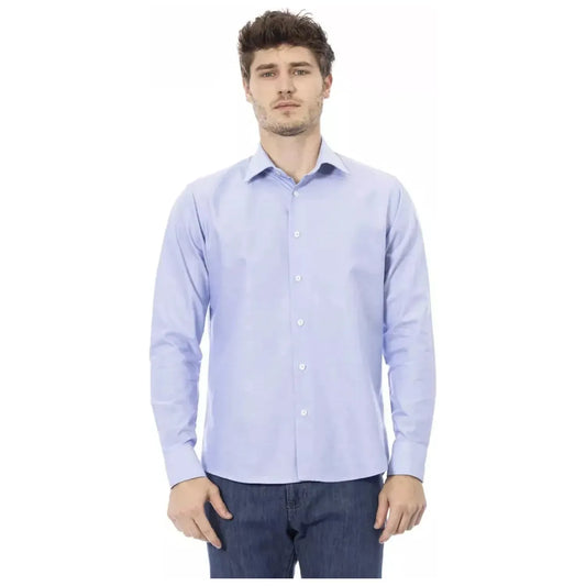 Baldinini Trend Elegant Light Blue Italian Shirt light-blue-cotton-shirt-47