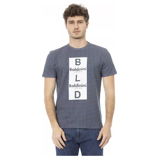 Baldinini Trend Chic Grey Cotton Tee with Bold Front Print gray-cotton-t-shirt-102