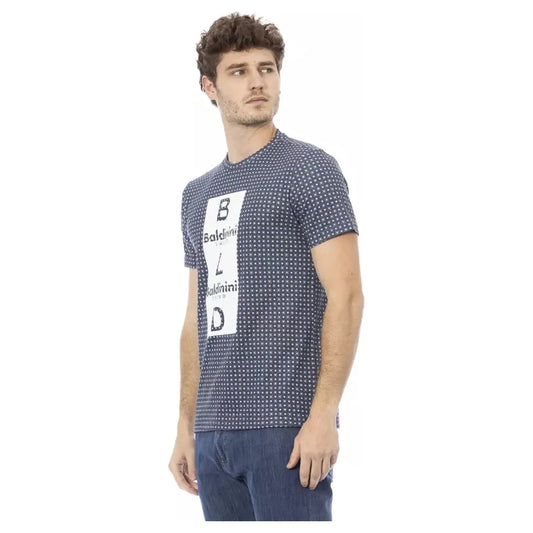 Baldinini Trend Chic Grey Cotton Tee with Bold Front Print gray-cotton-t-shirt-102