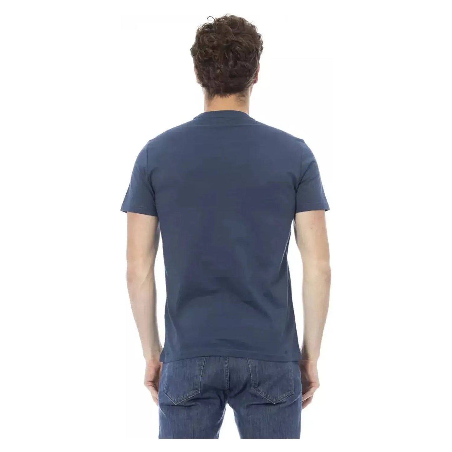 Baldinini Trend Elegant Blue Cotton Short Sleeve Tee blue-cotton-t-shirt-113