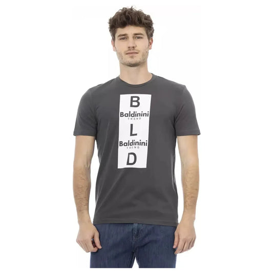 Baldinini Trend Chic Gray Cotton Tee with Unique Front Print gray-cotton-t-shirt-101 product-23165-321314844-35-52082344-983.webp