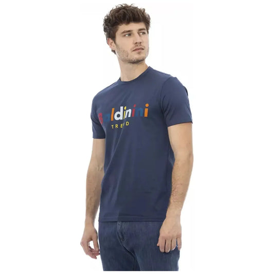 Baldinini Trend Elegant Blue Short Sleeve Round Neck Tee blue-cotton-t-shirt-71