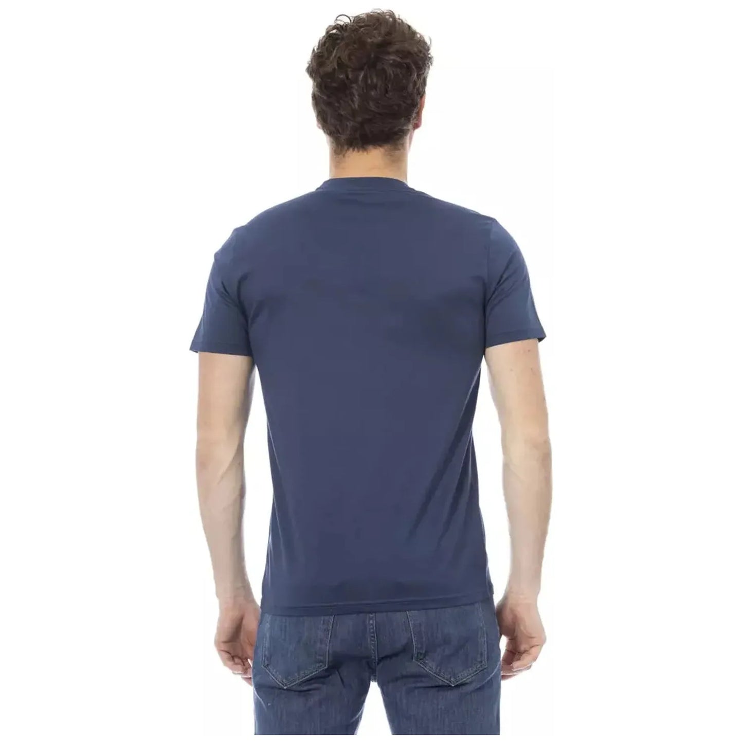 Baldinini Trend Elegant Blue Short Sleeve Round Neck Tee blue-cotton-t-shirt-71