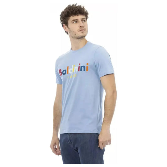 Baldinini Trend Elegant Light Blue Short Sleeve Tee light-blue-cotton-t-shirt-21