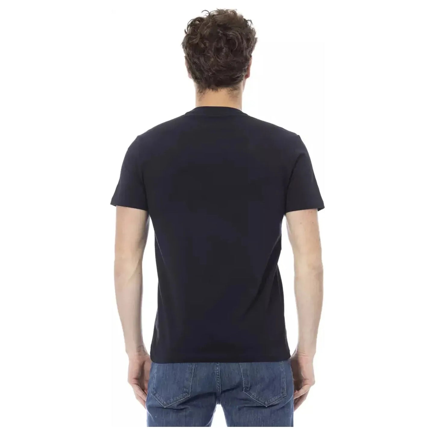 Baldinini Trend Trendy Blue Round Neck Cotton Tee blue-cotton-t-shirt-54