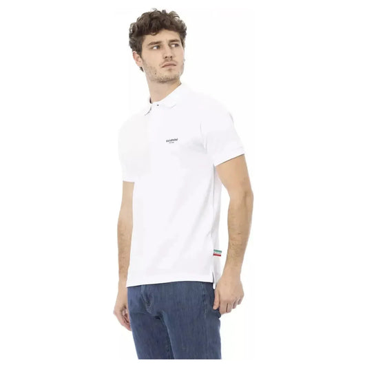 Baldinini Trend Chic White Cotton Polo with Elegant Embroidery white-cotton-polo-shirt-17