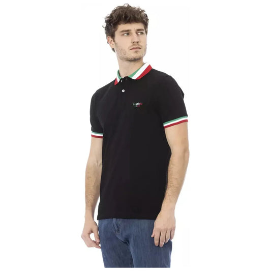 Baldinini Trend Tricolor Collar Cotton Polo Shirt black-cotton-polo-shirt-16