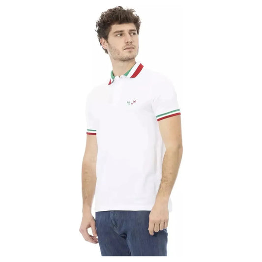 Baldinini Trend Chic Tricolor Collar Polo Shirt white-cotton-polo-shirt-18