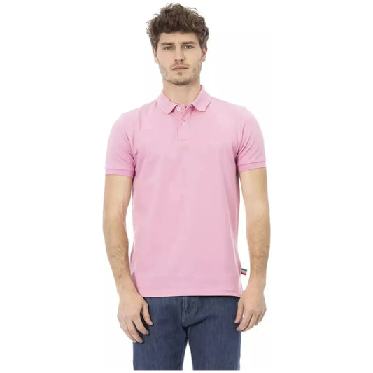 Baldinini Trend Chic Pink Cotton Polo with Elegant Embroidery pink-cotton-polo-shirt-7