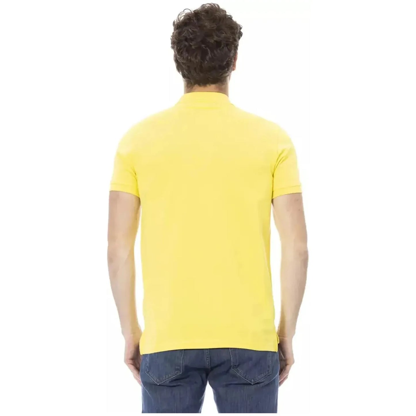 Baldinini Trend Chic Yellow Short Sleeve Cotton Polo yellow-cotton-polo-shirt-4