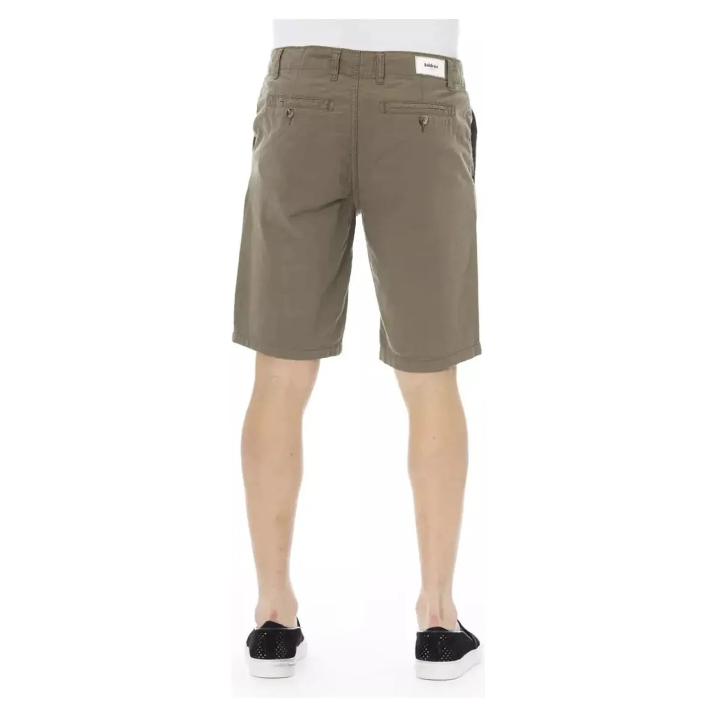 Baldinini Trend Sleek Army Bermuda Shorts with Button Closure army-cotton-short-1