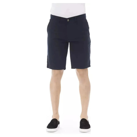 Baldinini Trend Elegant Bermuda Shorts in Solid Blue blue-cotton-short-8